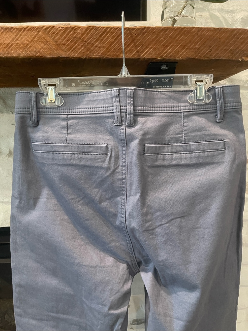 Democracy Light Gray High-Rise Pants with Branded Button - Picture 4 of 8